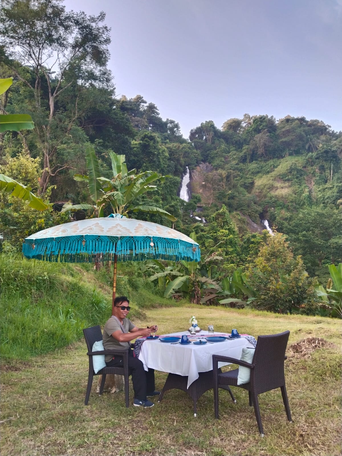 Dining under the waterfall 2